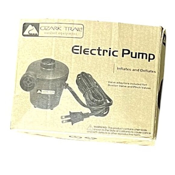 Ozark Trail Handheld Portable Electric Pump AC 120V w/3 Valve Adaptors - Picture 7 of 9